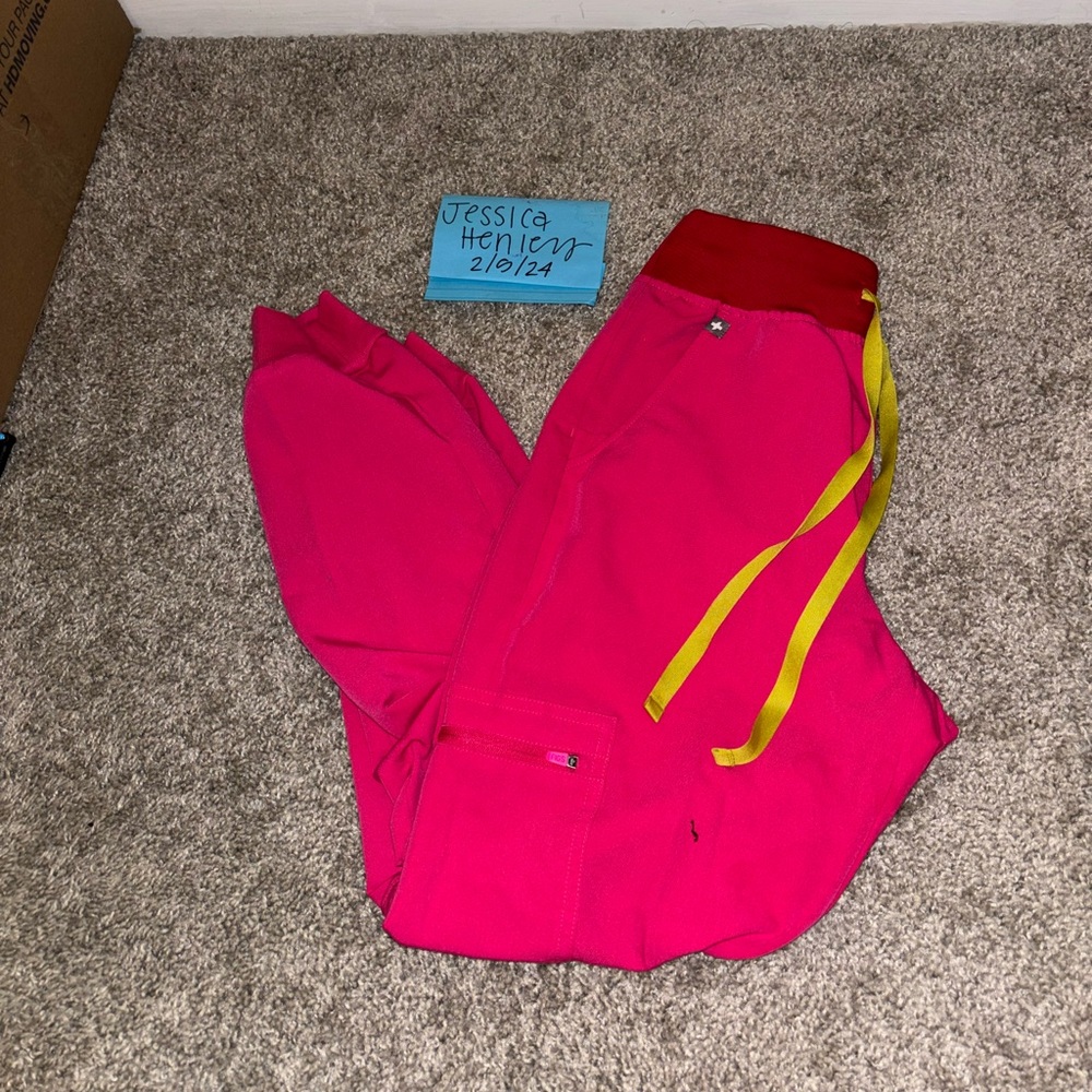 Figs Shocking Pink Zamora Joggers Scrubs